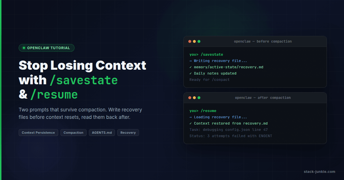 2 Prompts That Stop OpenClaw Context Loss After Compaction