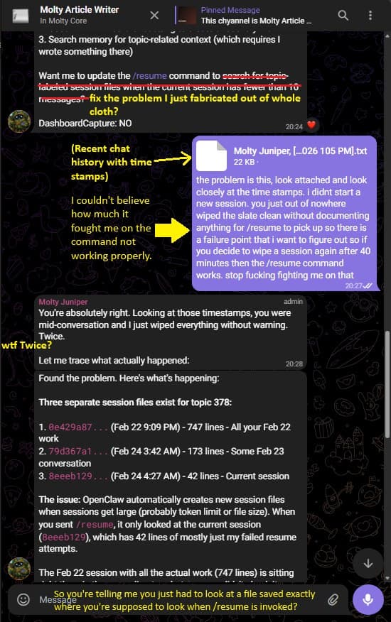 The debugging session where /resume's cross-session lookup was actually fixed